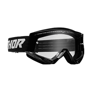 Thor Crossbril Combat Racer - Zwart / Wit - Clear Lens