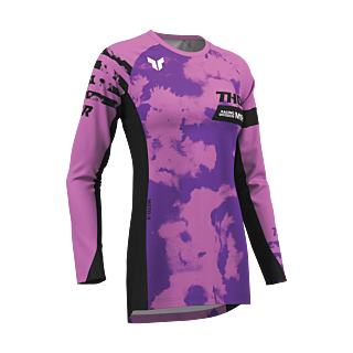 Thor Dames Cross Shirt 2026 Launchmode Bleach - Zwart / Orchid