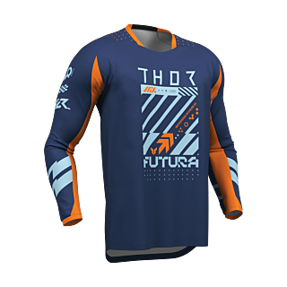 Thor Kinder Cross Shirt 2026 Launchmode Futura - Navy / Oranje