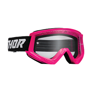 Thor Kinder Crossbril Combat Racer - Fluo Roze / Zwart - Clear Lens