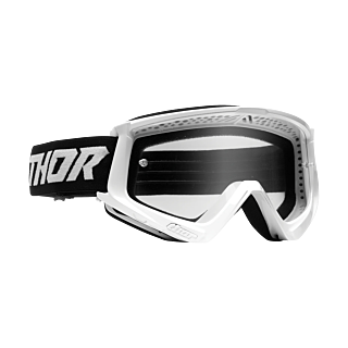 Thor Kinder Crossbril Combat Racer - Wit / Zwart - Clear Lens