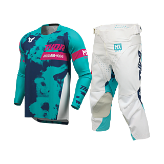 Thor Kinder Crosskleding 2026 Launchmode Bleach - Wit / Aqua