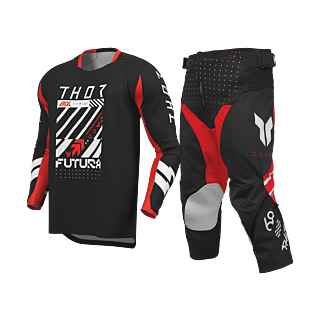 Thor Kinder Crosskleding 2026 Launchmode Futura - Zwart / Rood