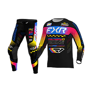 FXR Kinder Crosskleding 2026 Podium - Zwart / Blauw / Razz
