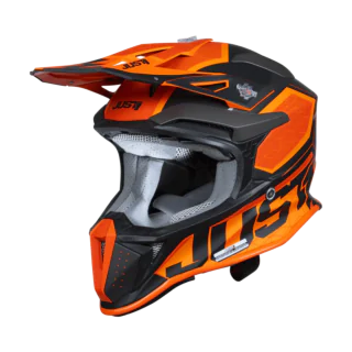 Just1 Crosshelm J18F Hexa - Oranje / Zwart / Titanium