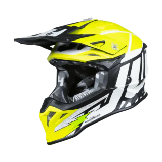 Just1 Crosshelm J39 Poseidon - Zwart / Fluo Geel / Wit